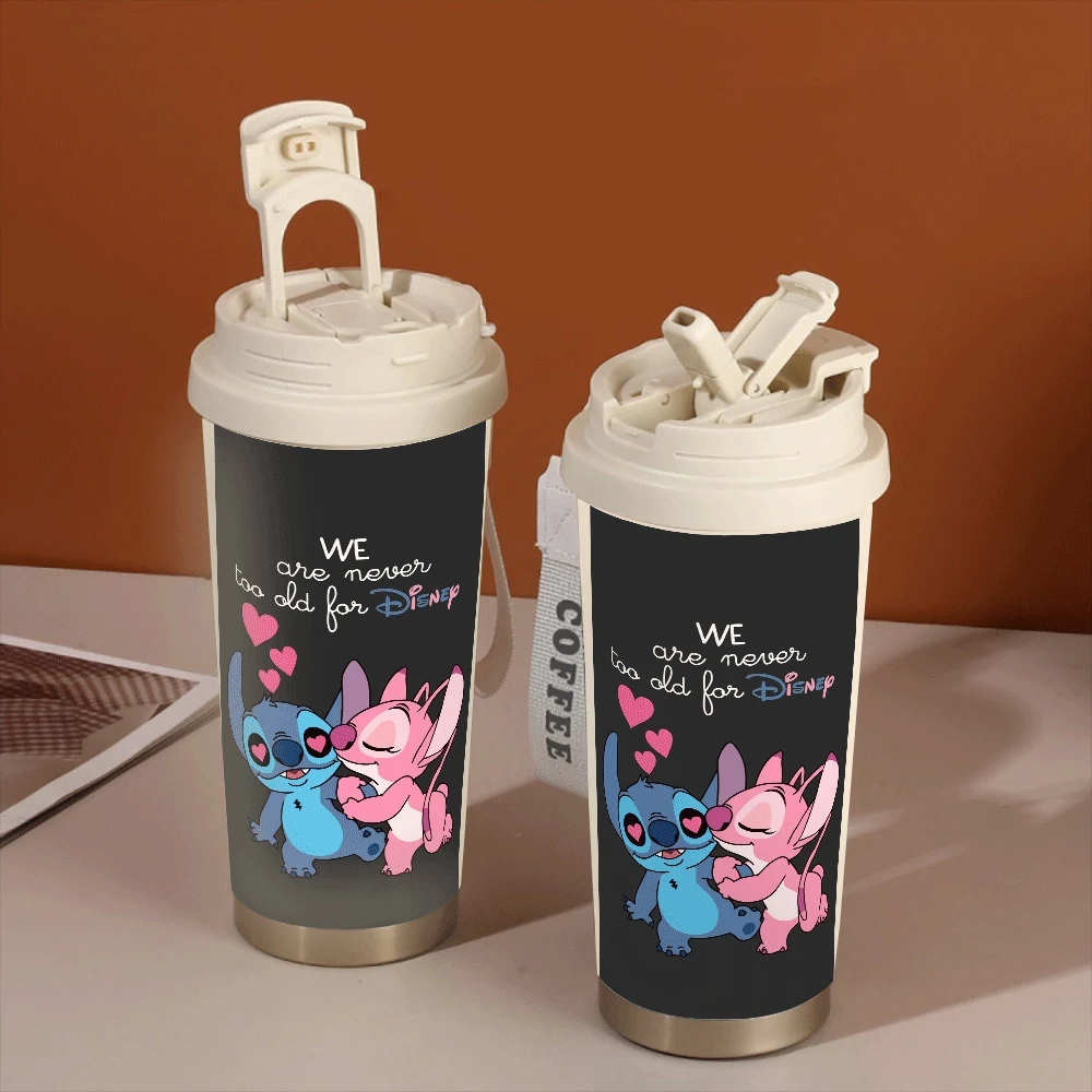 

Lilo&stitch Water Cups 304 Stainless Straw Drinking Girls Straw Cup Stitch Angel Anime Kawaii Sports Outdoor Birthday Gifts