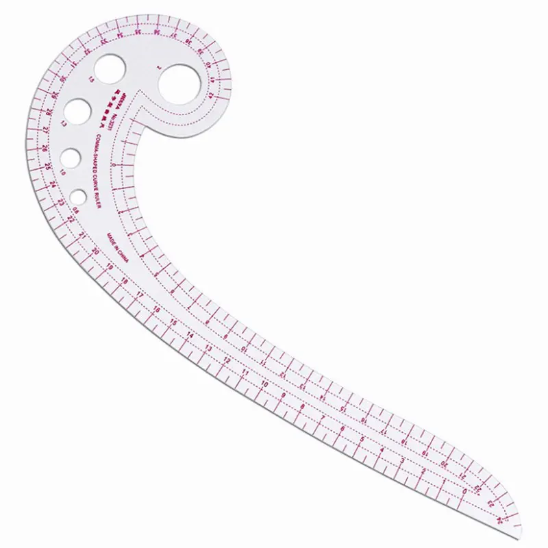 Multi-function Plastic French Curve Sewing Ruler Easy Curve Ruler for Knitters