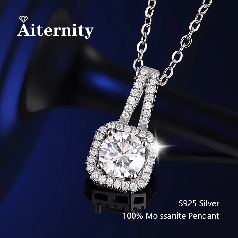 

GRA Certificate 100% Real Moissanite Pendant Necklace D Color for Women Wedding Bridal S925 Sterling Silver Fine Jewelry
