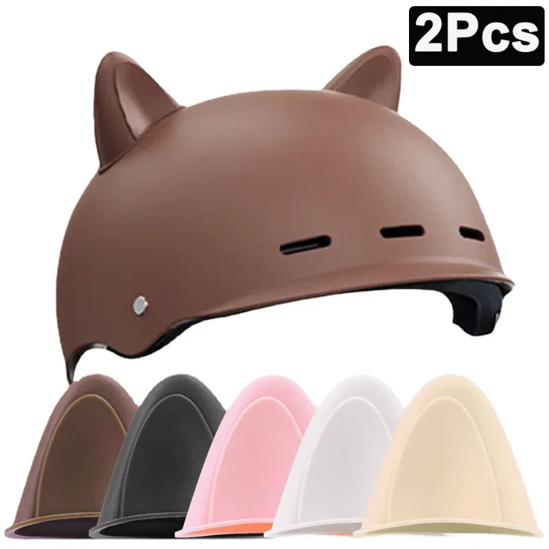 2Pcs Cute Helmet Ears Motorcycle Electric Car Styling Decoration Universal Driving Fashion Cute Helmet Ears Stickers Accessories