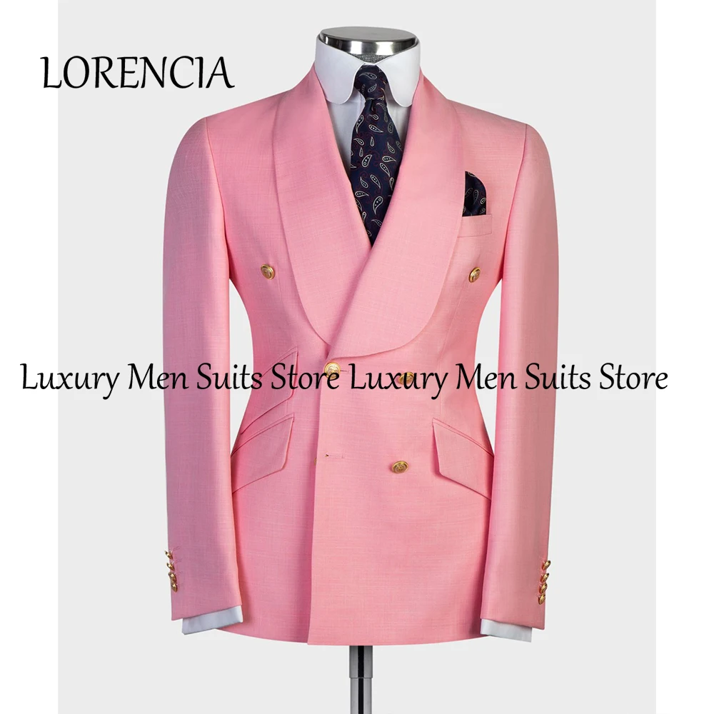 

Simple Shawl Collar Double Breasted Male Suits 2 Pieces Wedding Party Outfits Customized Blazer Pants jaqueta masculina couro