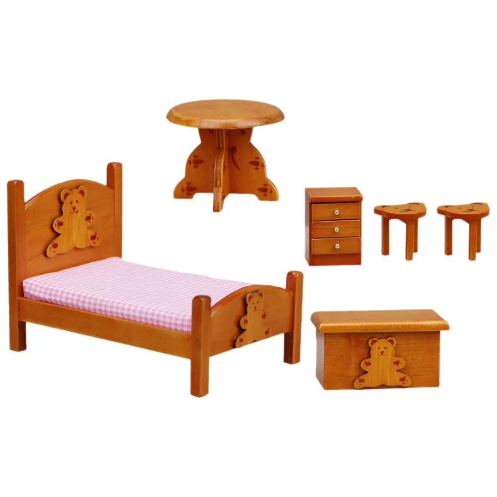 

1 комплект миниатюрной мебели, хороший материал, украшение для гостиной, спальни, поощрение творчества, товары для дома