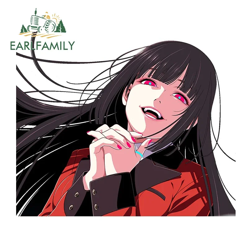 EARLFAMILY 13cm X 11.2cm Anime Yumeko Jabami Car Repair Sticker Fashion Decal Car Styling Anime Graphics JDM RV Decoration
