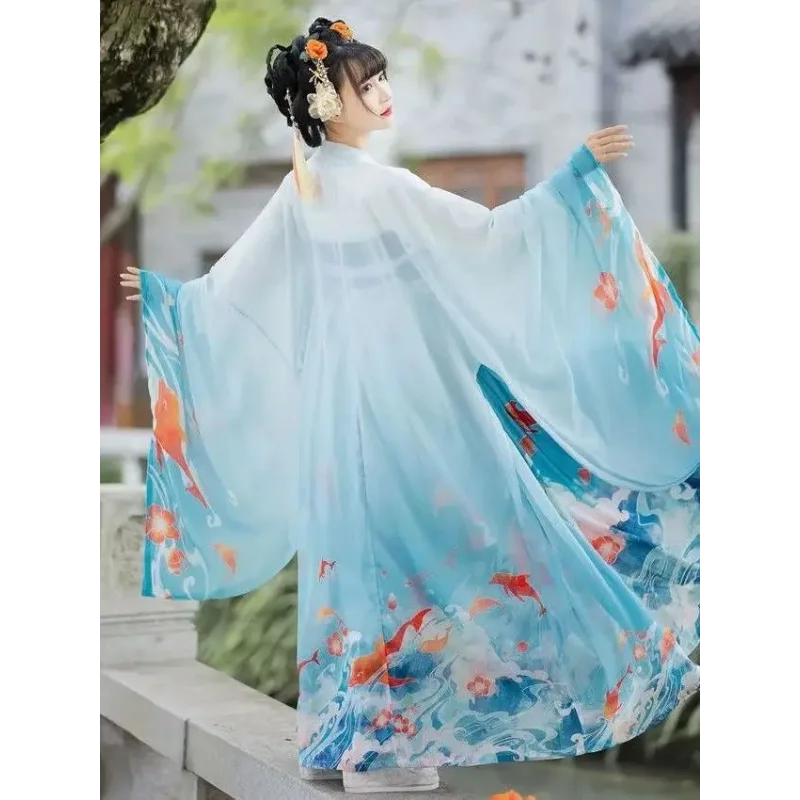 Hanfu Dress Women Ancient Chinese Traditional Embroidery Horse-face Skirt Female Fairy Cosplay Costume Summer Dress for Women