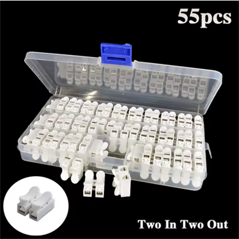 5.62 USD for 55 PCS Spring Wire Quick Connectors: CH-2 Electrical Crimp Terminals