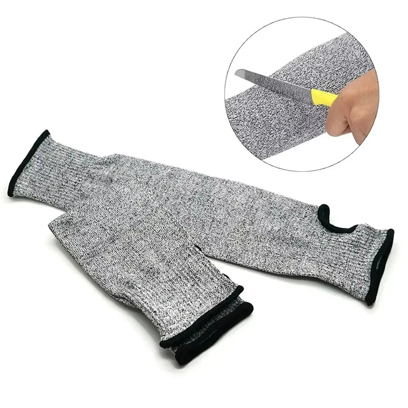 1Pc Outdoor Cut-Resistant Arm Guards Fiber-Woven Abrasion-Resistant Breathable Work Gloves for Gardening & Industrial Machinery