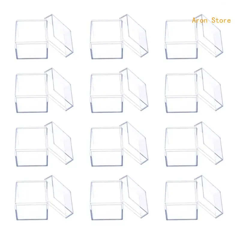 

12pcs Clear Acrylic Square Cube Candy Box Treat Gift Boxes Container for Wedding H3CF