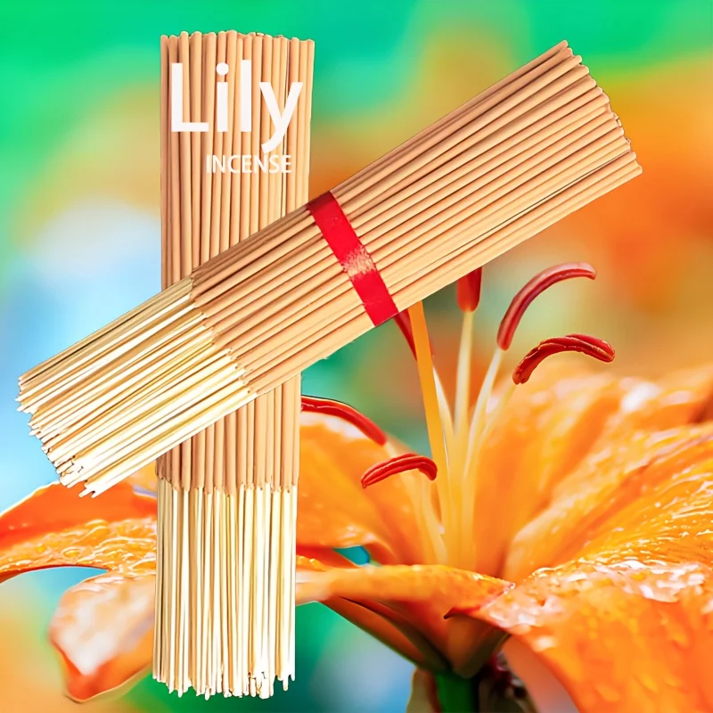 Aromatherapy Lily Incense Sticks, Palo Santo 20/50/100/200/400/800 Sticks, 22cm Essential Oil-Soaked Incense Sticks, Create a Relaxing and Comfortable Atmosphere, Suitable for Home, Tea Room, Living Room, Meditation and Mindfulness.