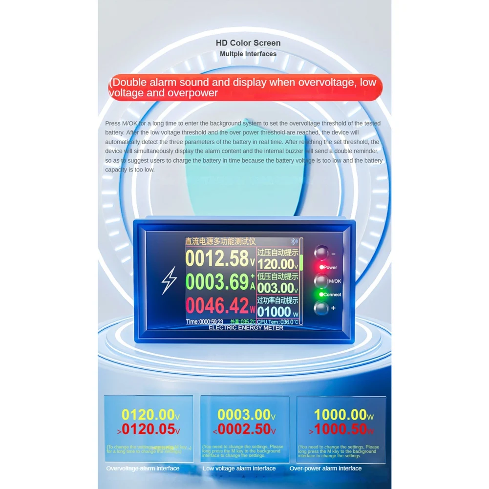 DC 0-420V 300A Wifi Electric Energy Meter Battery Capacity Tester DC Digital Display Current Voltage Power Meter