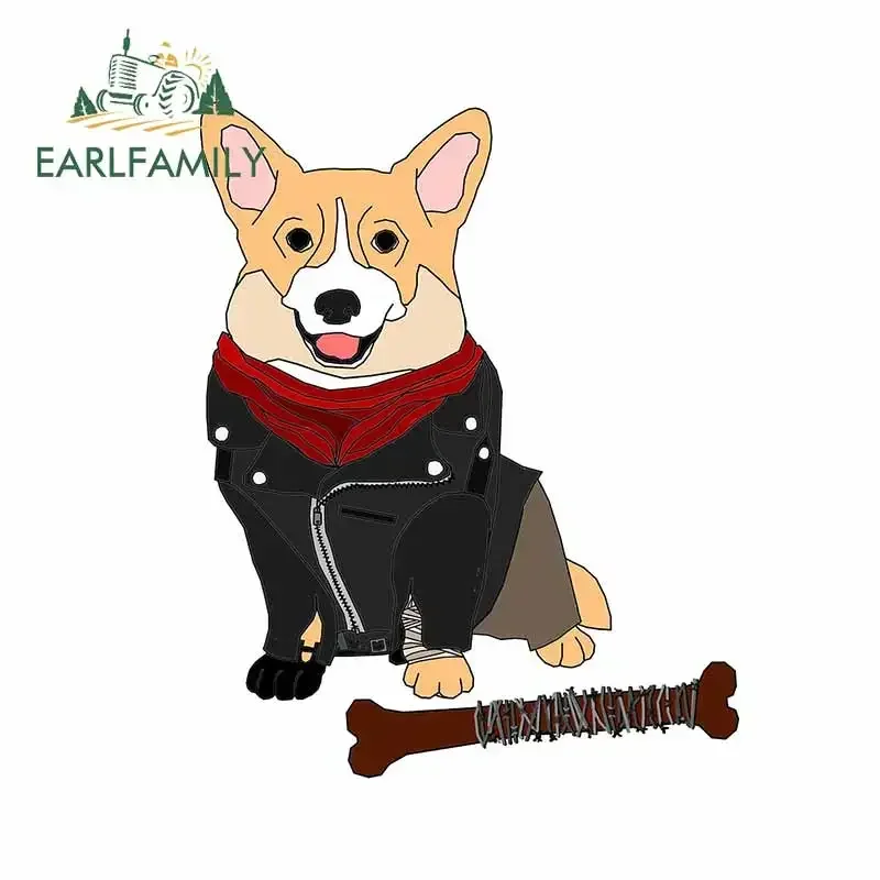 

EARLFAMILY 13см x 10.3см Наклейка на автомобиль с милой собакой и умной косточкой, персонализированная наклейка на лобовое стекло для автофургонов, аксессуары для автомобилей и фургонов