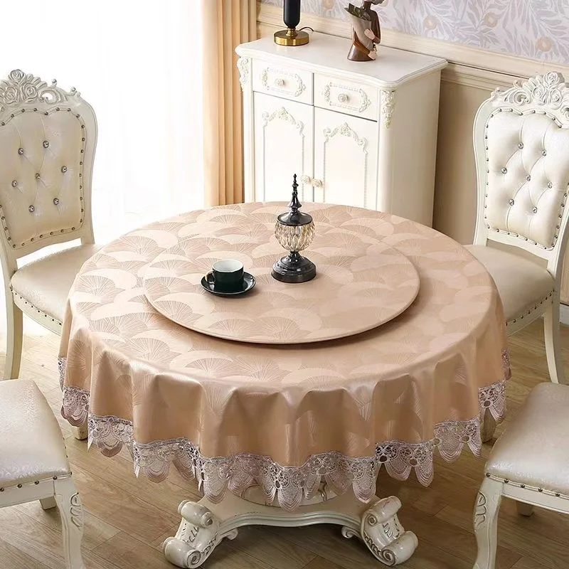 2024 new Chinese style round tablecloth oil-proof, wash-free and scalding-proof cloth for home use