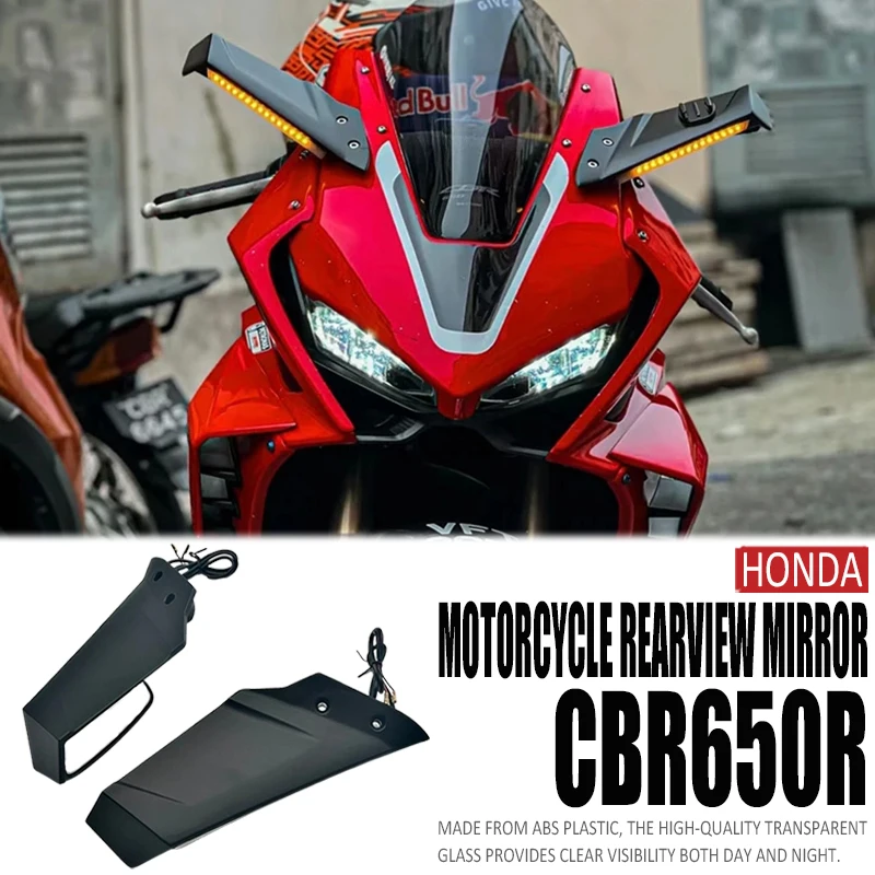 

New cbr650r accesorios moto side mirrors For Honda CBR650R cbr 650r 2019 2020 2021 2022 motorcycles Retrofit fixed Wing Rearview