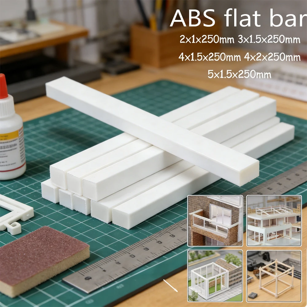 

Precision Model Making Rods 5-50pcs White Rigid ABS Square Plastic Sticks for Architectural Prototypes And DIY Projects