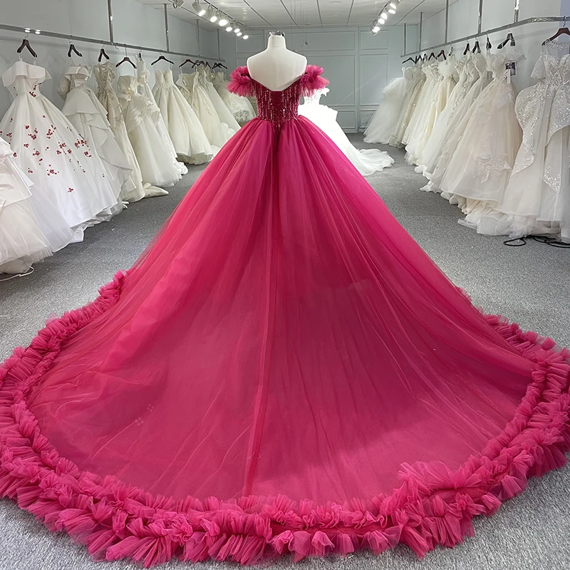 Elegant Quinceanera Dress Off The Shoulder Sweetheart Tassel Ruffles Sequins Formal Evening Dress vestidos de noite