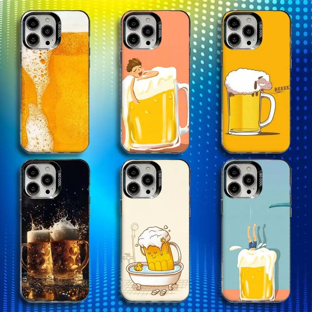 

Beer Print Phone Case For iPhone 17,16,15,14,13,12,X,8,Pro,Max,Plus,E,SE4,Air,Mini IMD Matte Black