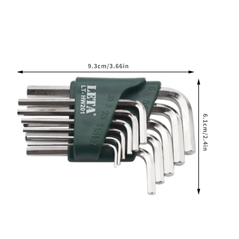 11 piece set of metric hexagon wrenches