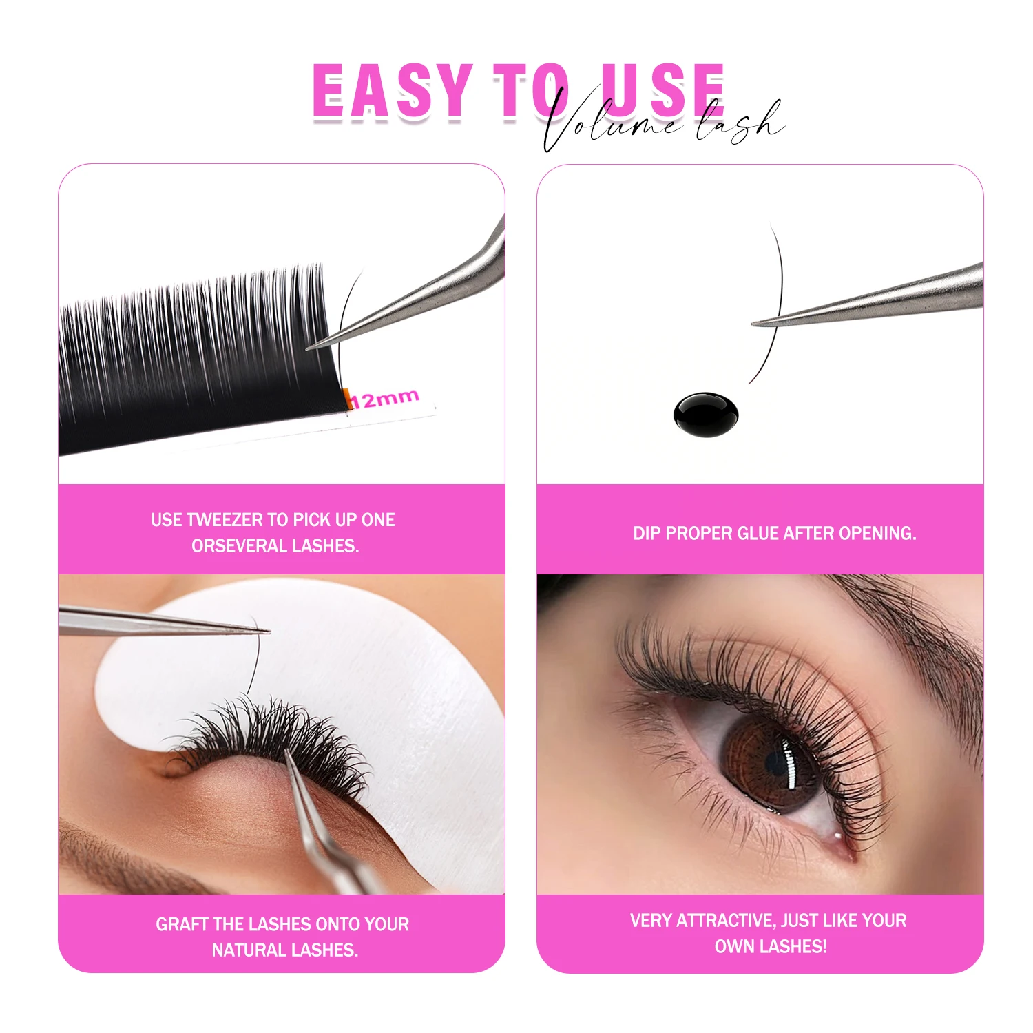 AGUUD Verbesserte 20-Reihen Ultra Matte Bold Black Wimpernverlängerungen Einzeln 0.03 0.05 0.07 0.10 Premium Weiche Volumen-Wimpern Nerz – Detail 15
