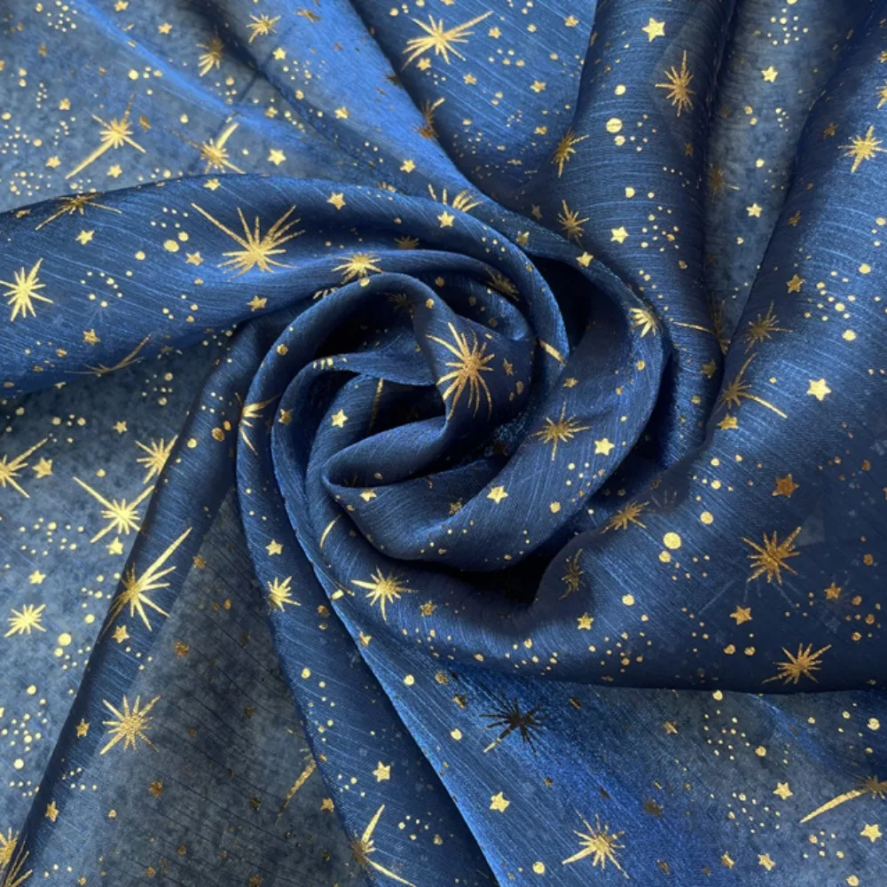 

Gold Foil Starry Sky Organza Fabric, Glitter Metallic Yarn Sparkle Sheer Cloth, for DIY Tutu Skirt Wedding Veil, Gift Wrapping