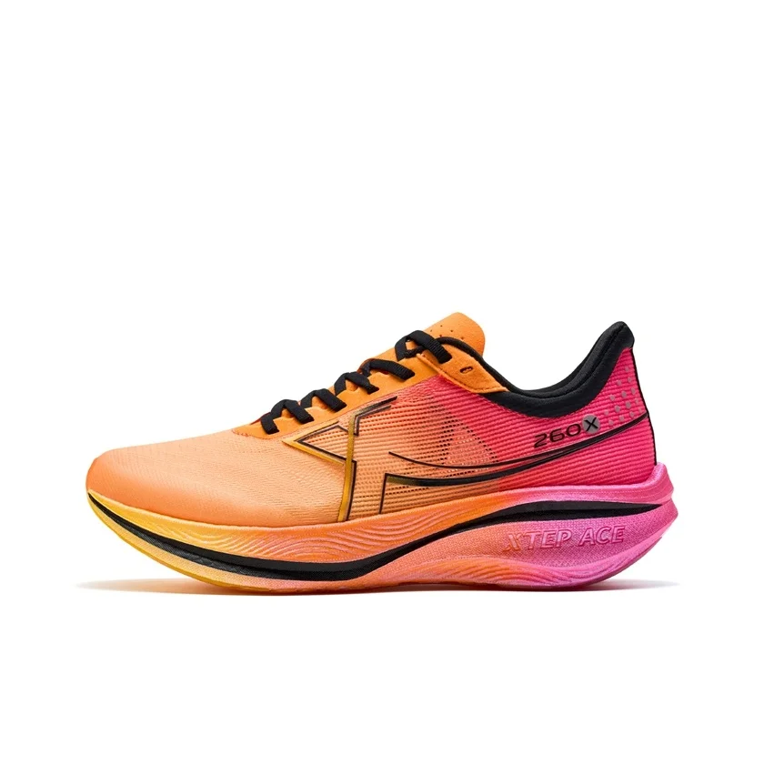 XTEP 260X 1.0 Running Shoes Women's Low Top Mikan Orange/Orange Yellow/Fluorescent Charm Red 976218110066//