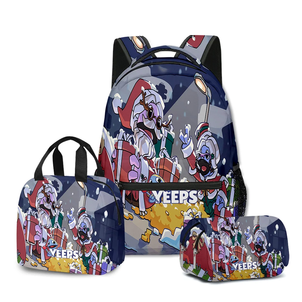Classic Yeeps Hide and Seek 3D Print 3pcs/Set Student School Bags Laptop Daypack Backpack portable Lunch bag Pencil Case