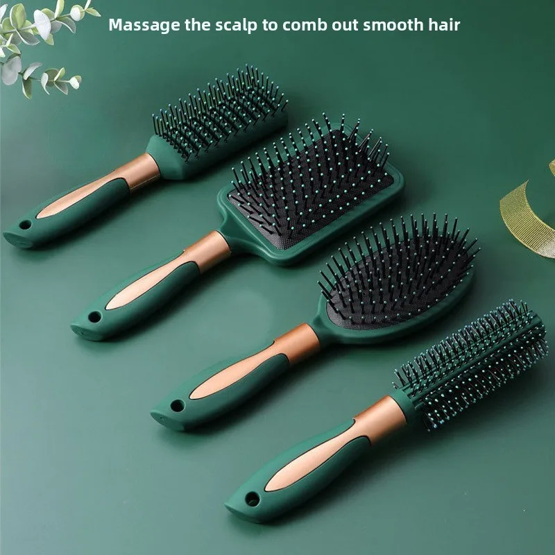 Peine con cojín de aire, cepillo para masaje del cuero cabelludo, desenredar, antiestático, salón, SPA, herramienta de estilismo de peluquería, ovalado y redondo