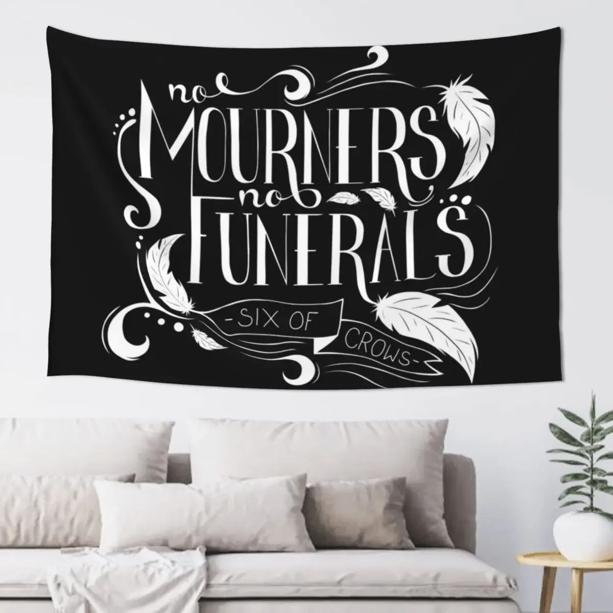 No Mourners. No Funerals Typography Tapestry Anime Decor Decoration Bedroom Home Decoration Accessories Wall Decoration Tapestry