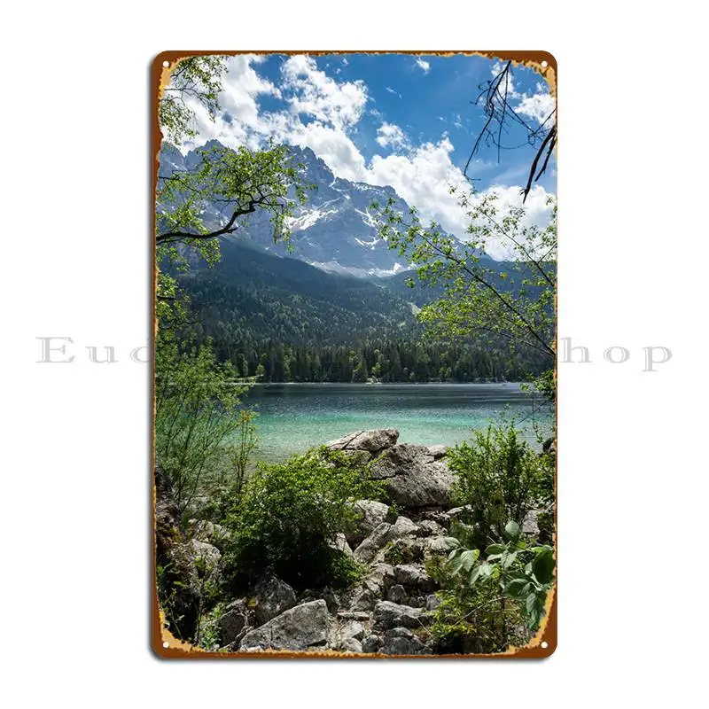 

Eibsee Rocky Forrest View Metal Plaque Poster Iron Bar Designing Party Plates Garage Tin Sign Poster