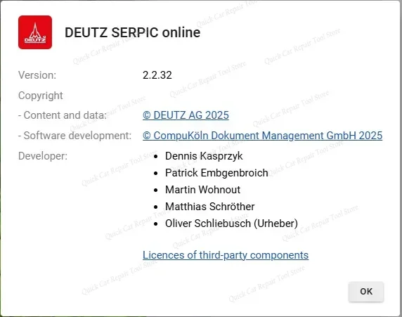 AutoCD for DEUTZ Serpic Online 2025 Parts Catalog