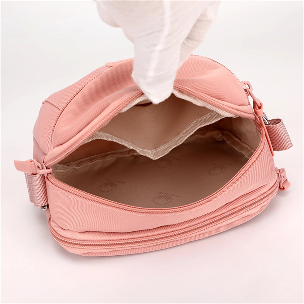 Solid Color High Quality Nylon Ladies Shoulder Bag Fashion New Mini Women Messenger Bags Leisure Ladies Mobile Phone Purse Sac