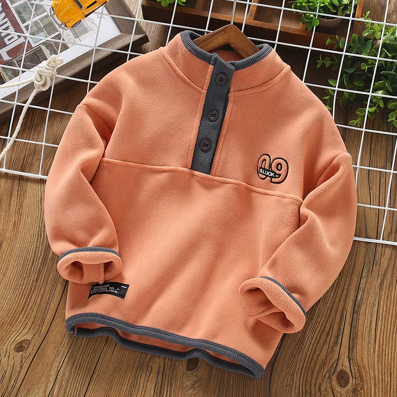 3-12 Years Teen Boys Sweatshirt Autumn Winter Warm Fleece Top Kids Tracksuit Fashion Long Sleeve Pullover Sweater Child Clothing