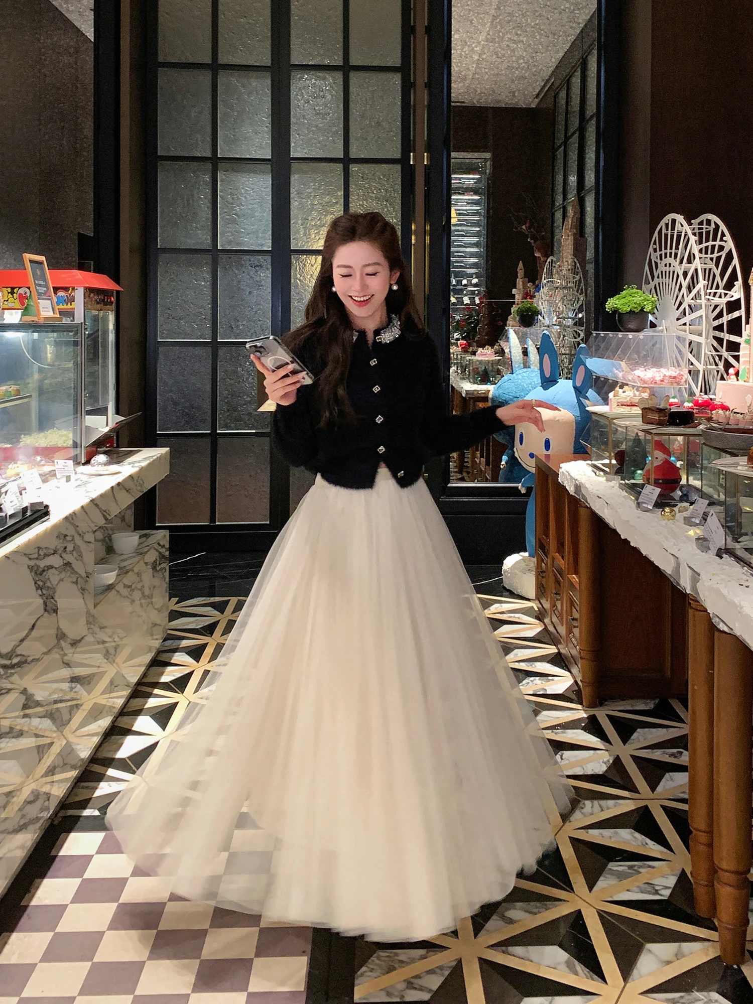 

High Waist Midi Skirt Women's Me A-Line Skirt Slimming Fulln Spring 2026 New Sle Fruit Home Simple Folded Design