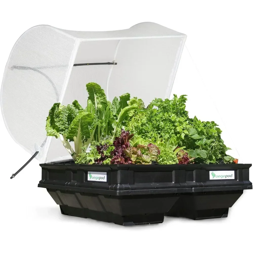 Raised Garden Bed - Self Watering Container Garden Kit with Protective Cover, Easily Elevated to Waist Height