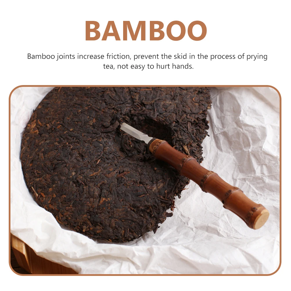 

Ergonomic Tea Needle Stainless Steel Puer Cutter with Bamboo Grip Ideal Tools for Tea Lovers Daily Brewing Needs