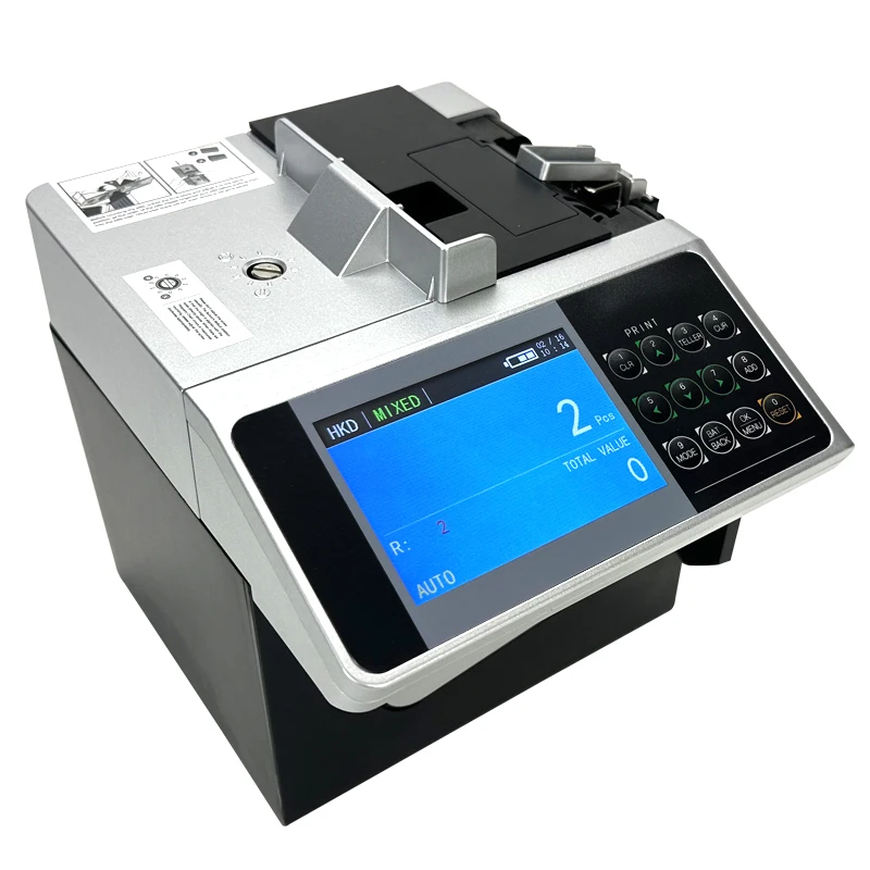 Portable Money Counter Machine Rechargeable Cash Mixed Currency Mini Detector XD-6100 Portable Bank Printable Bill Counting