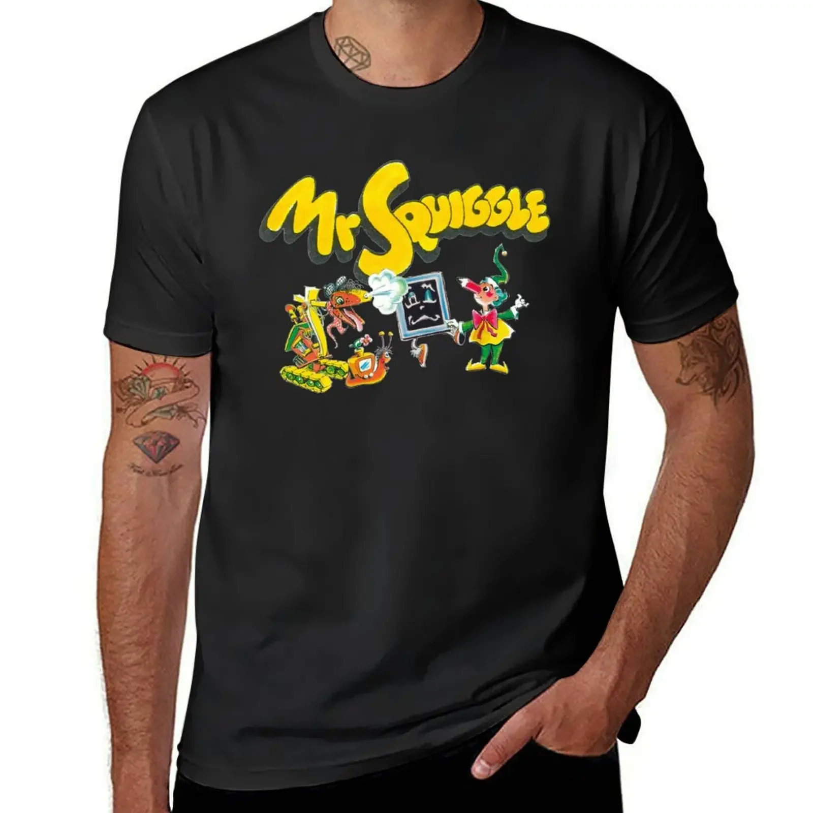 Mr Squiggle and Friends! T-Shirt plus size tops customs design your own anime men t shirts