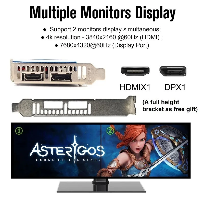 RX550 4GB 128bit HDMI+DP Output PCIe   Low Profile Graphics Card,GDDR5 3.0 4/8K Desktop Video Card for SFF PC