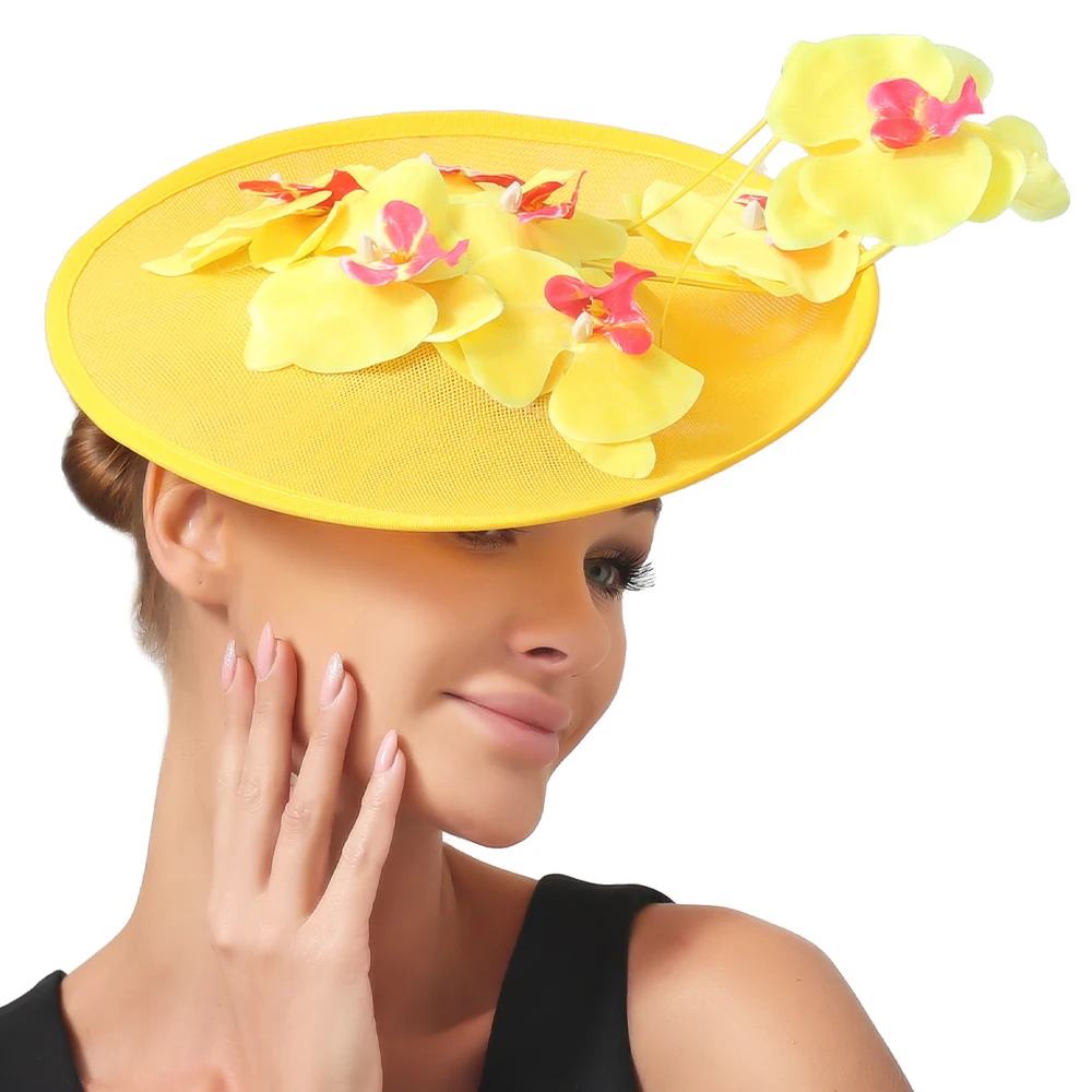 Elegant Ladies Floral Decor Millinery Cap Derby Party Tea Fascinator Hat Fancy Flower With Beautiful Gorgeous Women Headwear