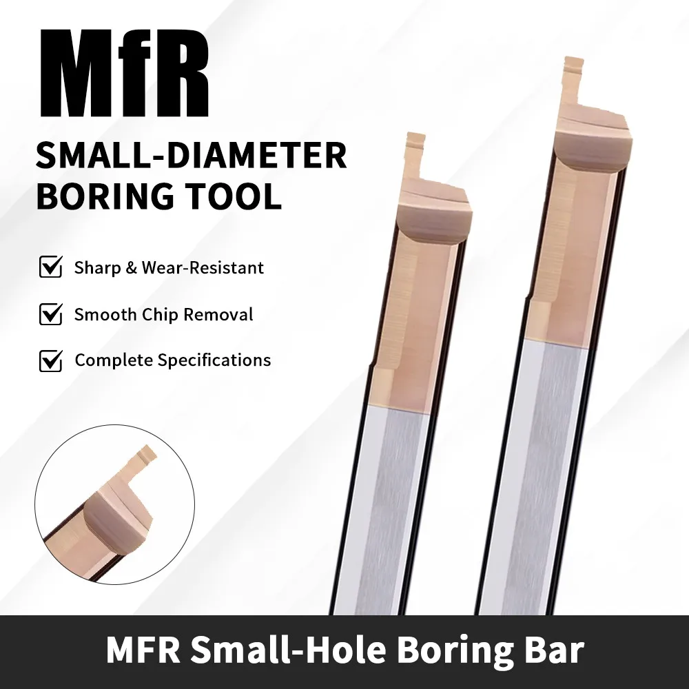 Augusttools MFR Coated Carbide Small Diameter Boring Cutter Mini Internal Lathe Turning Tool for Grooving CNC Machine Tools