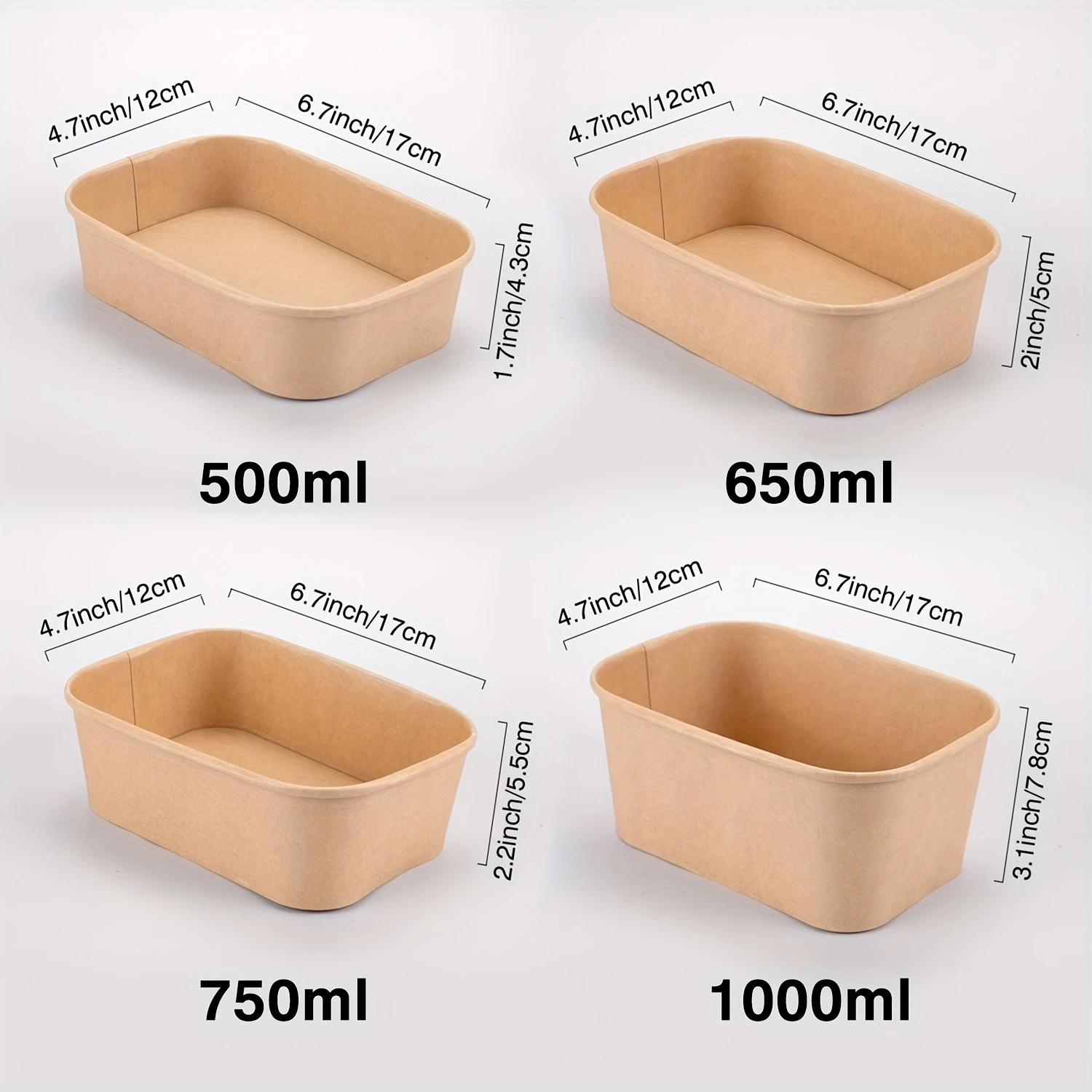 50pcs Square Kraft Paper Lunch Boxes - Thickened, Disposable, Flip-Top, Multipurpose Containers for Parties, Holidays, and Every