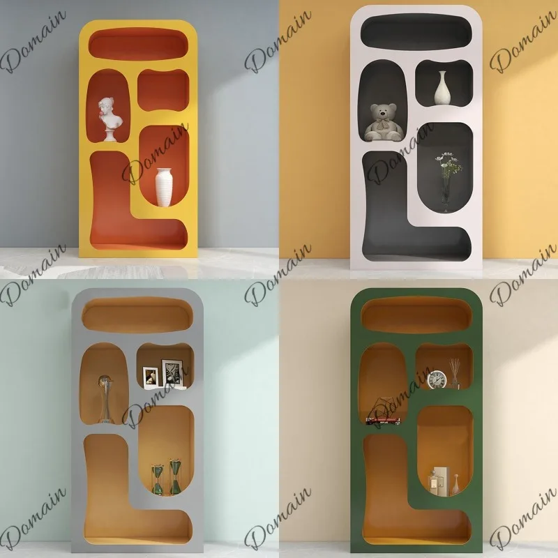 Modern Piano Paint Bookshelf Display Cabinet Floor Standing Art Showcase Shelf Assembly
