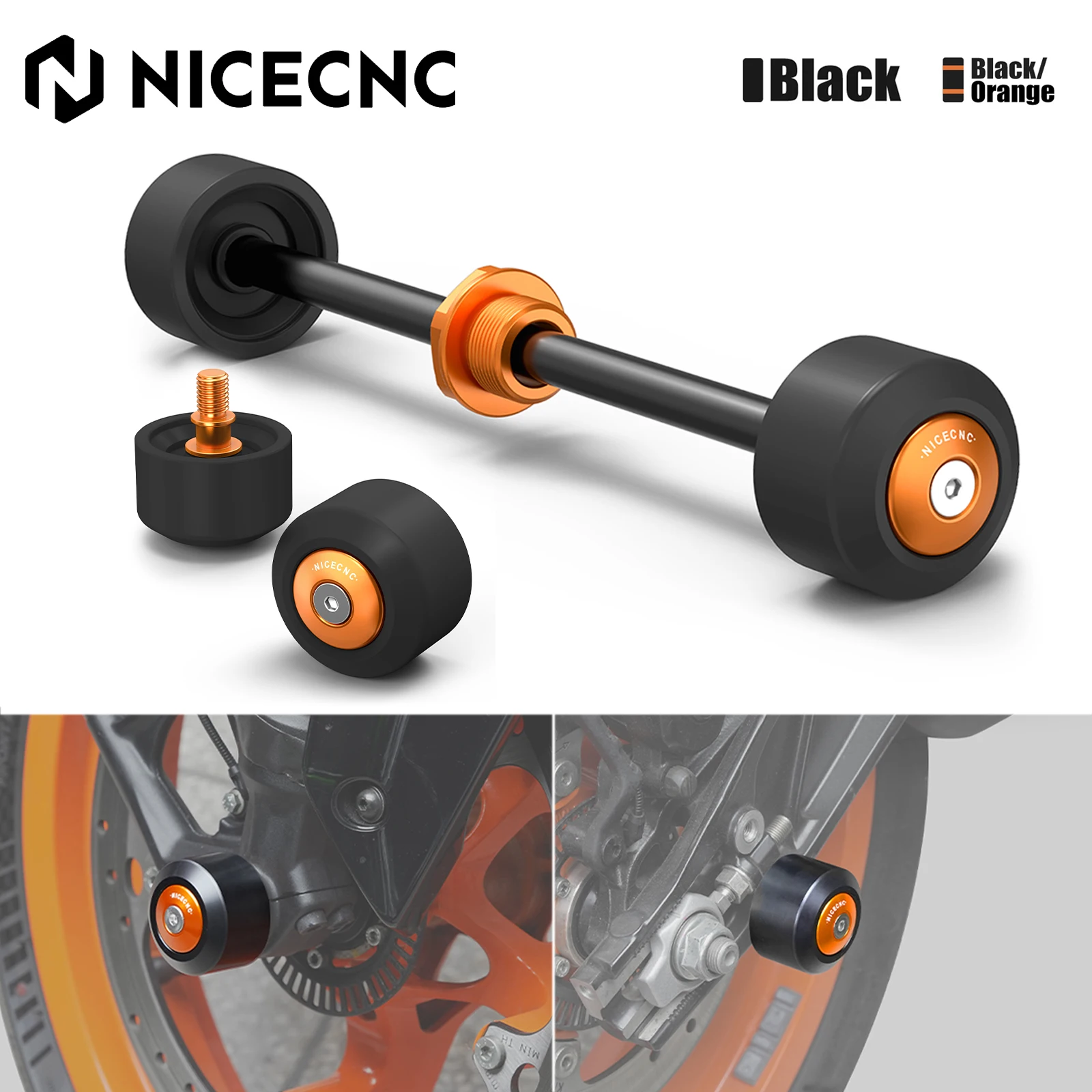 

For 2025 KTM 390 Adventure R Adventure X Front Rear Wheel Axle Slider Swingarm Protector 390 Enduro R SMC R RC Duke 390 250 Duke