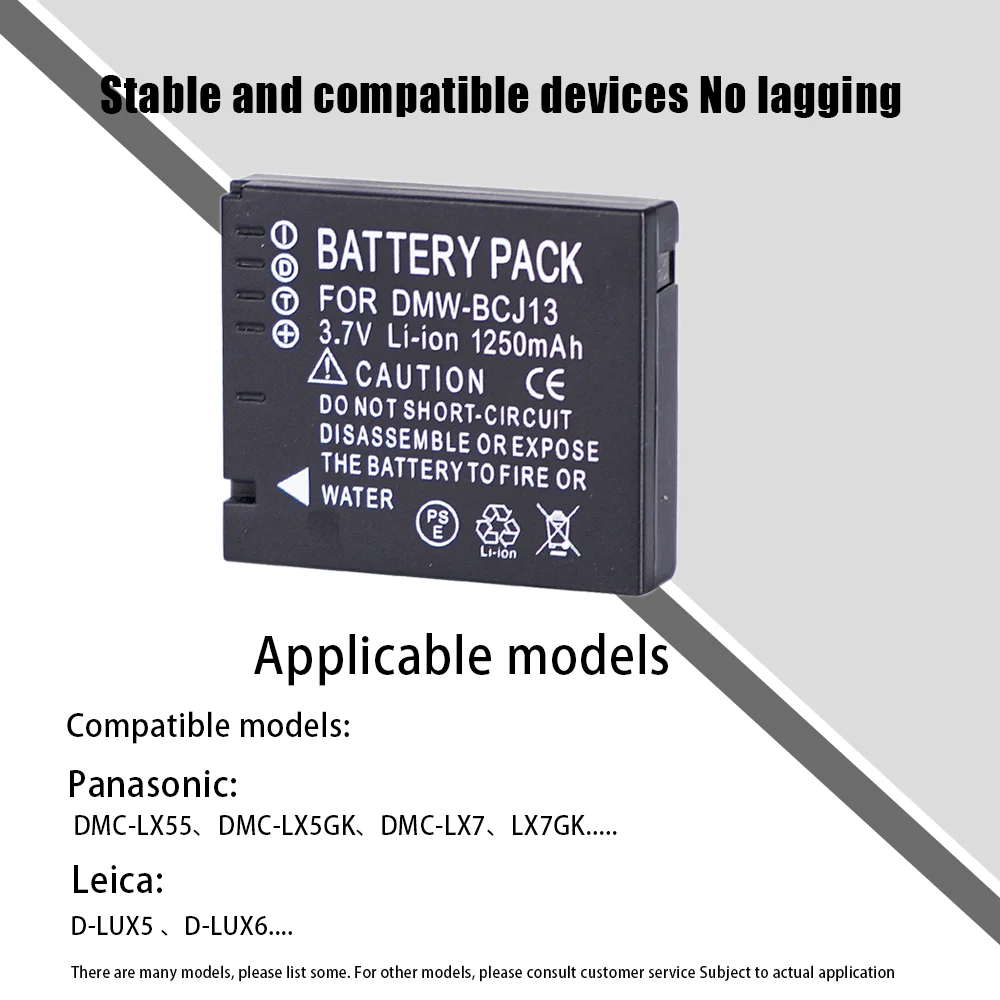 1250mAh DMW-BCJ13 BP-DC10 BPDC10 بطارية فك تشفير كاملة لباناسونيك لوميكس DMC-LX5 LX5GK LX5K LX5W LX7 LX7GK LX7K بطارية الكاميرا