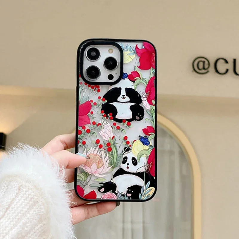 

Upgrade Acrylic Border Flower Dog Phone Case Cover for IPhone 11 12 13 14 15 Pro Max Case for IPhone 15 Pro Max