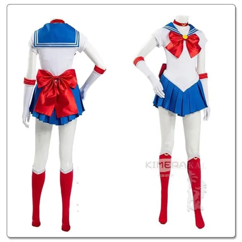 Anime Sailor Costume Wig Moon Tsukino Usagi Meiou Setsuna Chibiusa Dress Halloween Suit Wig Party Clothing Adults Kids Cospla*.1