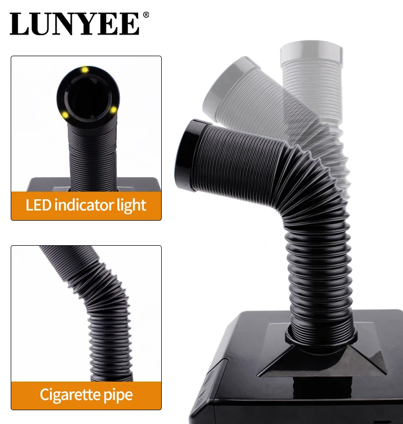 Absorvedor de fumaça a laser com led, purificador extrator de fumaça de solda de metal para solda, corte de escultura a laser, queima de madeira, impressora 3d