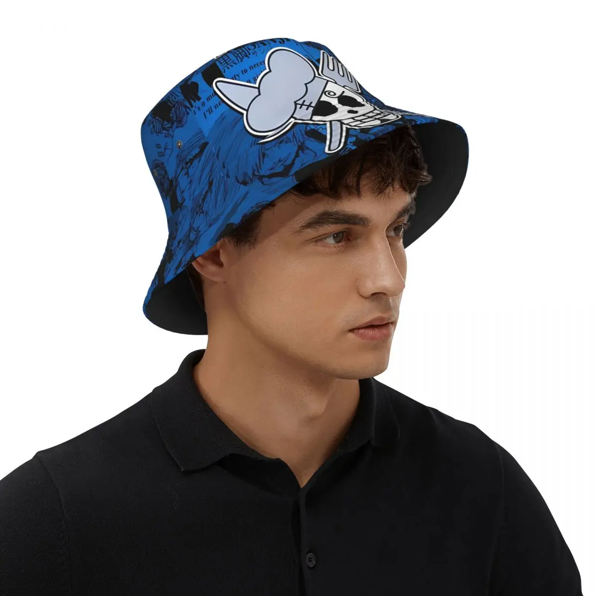 Unisex-Eimerhüte, One Piece Sanji Skull, für den heißen Sommer, Kopfbedeckung, leichte Outdoor-Angelmütze, Bob-Hut, Geschenk