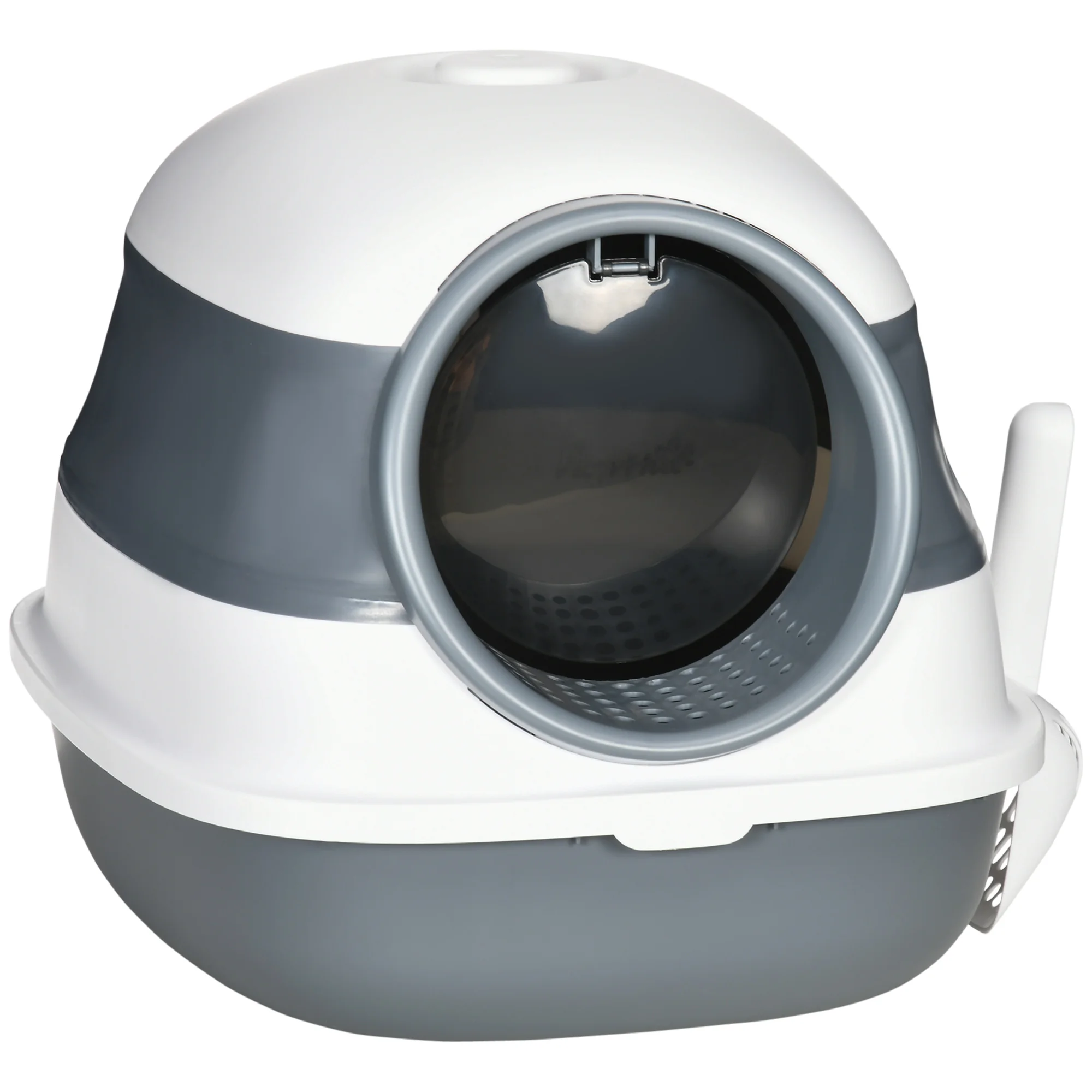 Pawhut Opvouwbare Kattenbak Gesloten Kattenbak voor Katten met Schop 52X41X38 cm Wit en Grijs