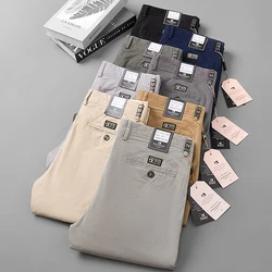 Klassieke 8-kleuren Casual Broek Mannen Lente Zomer Slanke Nieuwe Zakelijke Mode Comfortabele Stretch Katoenen Straightbroek