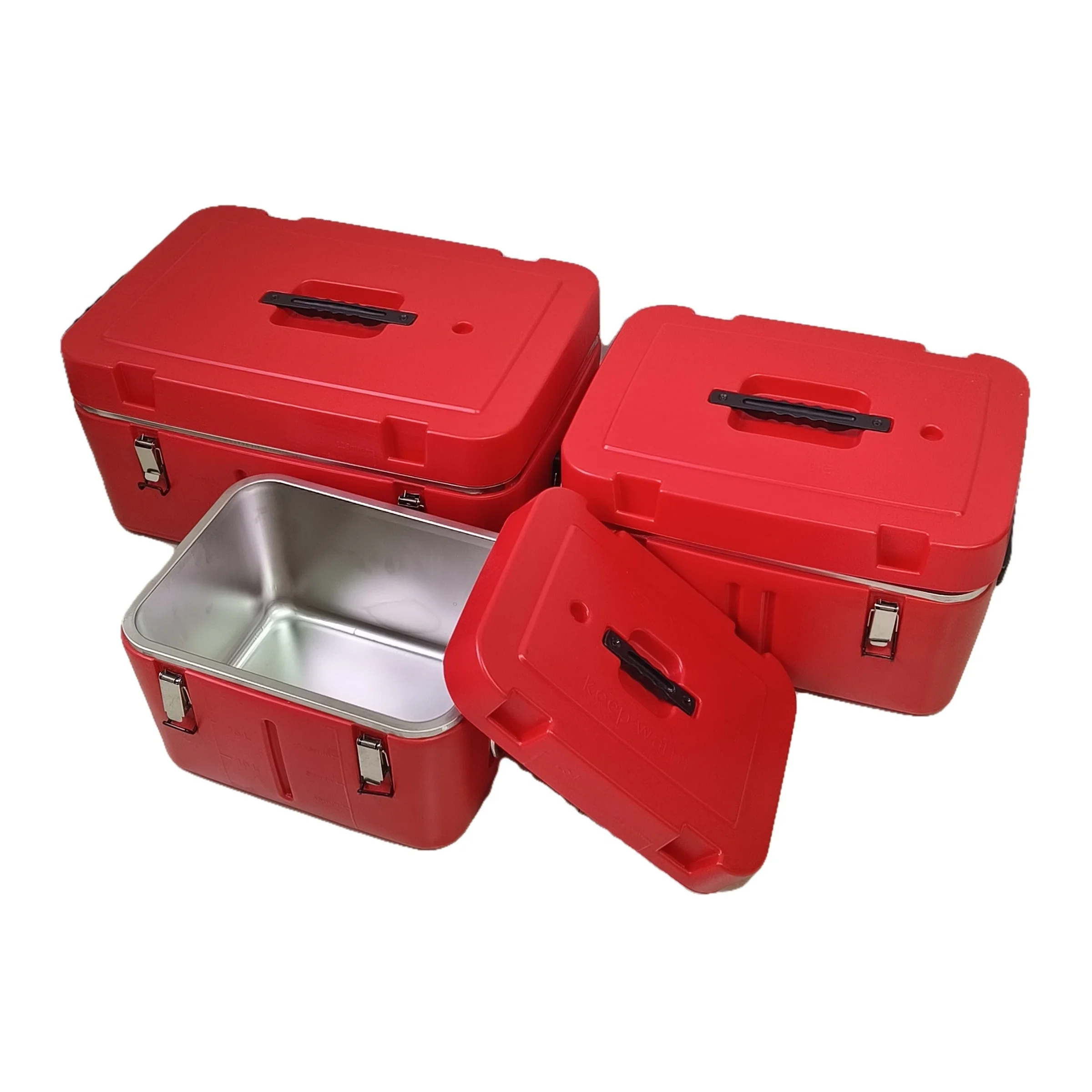 Promotional 4PCS Set of Strong Metal Cooler Box 15-25-35-50L Capacity with Ice Keeping & Cold Warm Storage for Camping