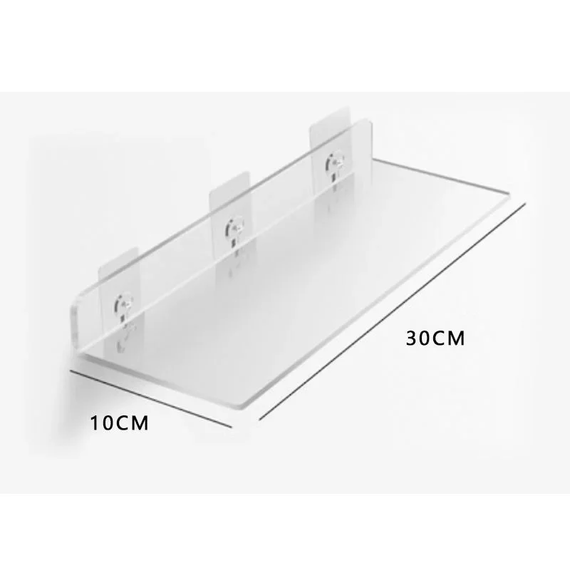 Clear Acrylic Pegboard Wall Organizer No Drill Hanging Perforated Panel Thick Storage Rack with Stickers for Bathroom Kitchen